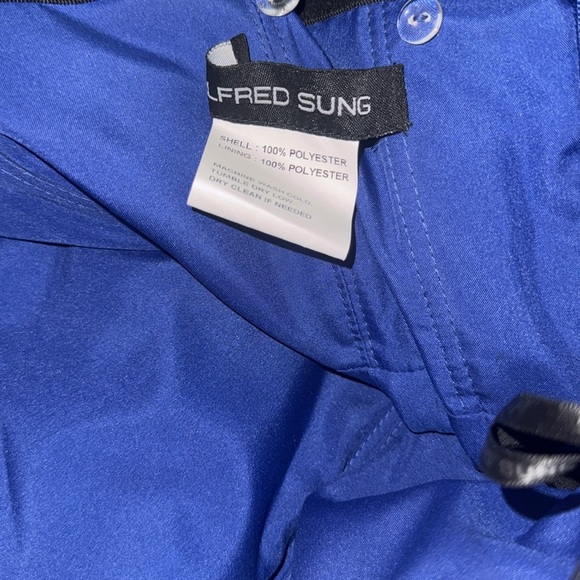 NEW Alfred Sung Strapless Satin Twill Column Gown w/ Removable Train sz 6 Blue - Picture 5 of 8